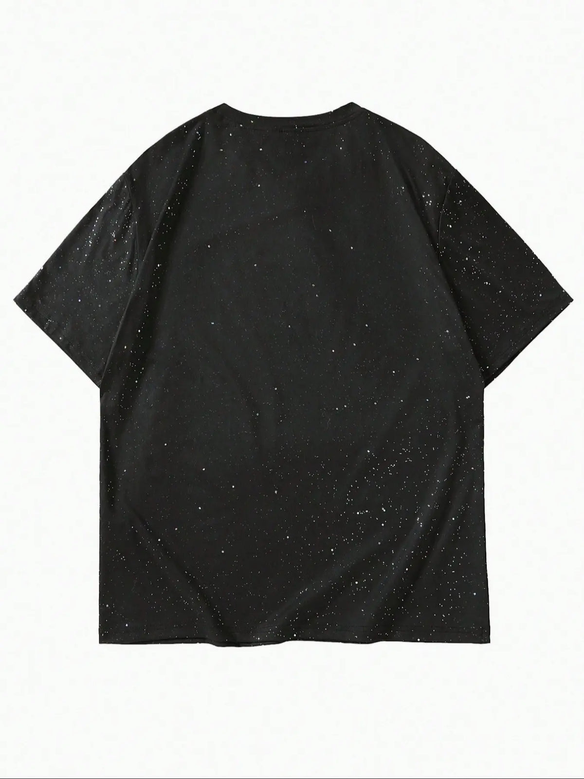 New Men's Short Sleeve T-Shirt, Round Neck, Loose Plain Long Top Menswear, Casual Style Tee, Fashion Starry Sky Reflective Design, Sparkling Like a Starry Sky, Shiny, Essential Outerwear Item, Casual Loose Tee
