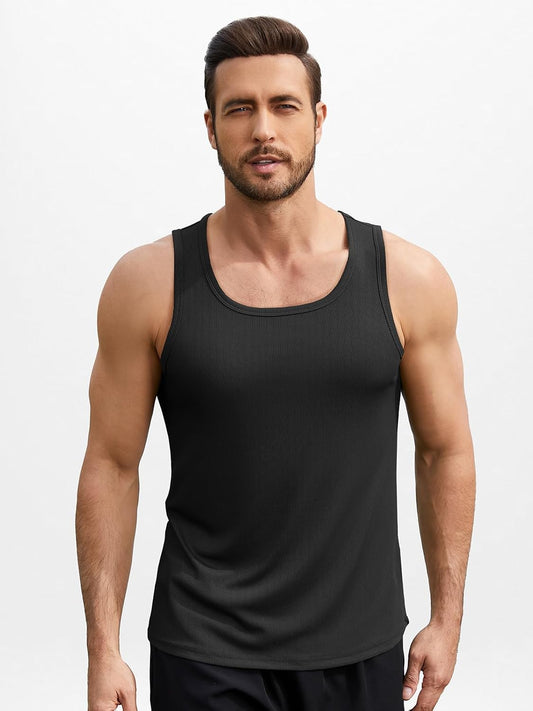 ZDC Mens Sleeveless Tank Tops Summer Workout Ribbed Shirts