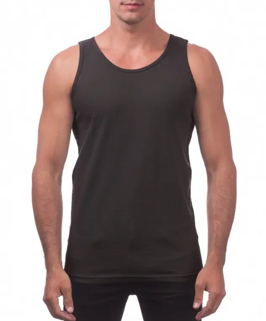 Pro Club Men's Heavyweight Cotton Sleeveless Tank Top Tee - Plain, Soft Breathable Round Neck Pull-On, Big & Tall S-5XL Sizes, Easy Layering, Foldable, Laid-Back Street Style, Gym Wear, Childrens Day Outfits, Menswear Fashion