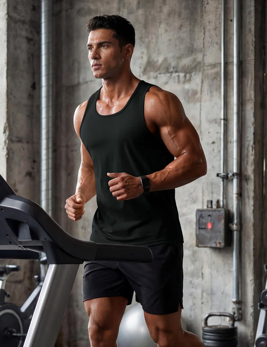 TACVASEN Men's Workout Tank Tops Sleeveless UPF 50+ Summer Sun Shirts Quick Dry for Running Swim Gym Beach