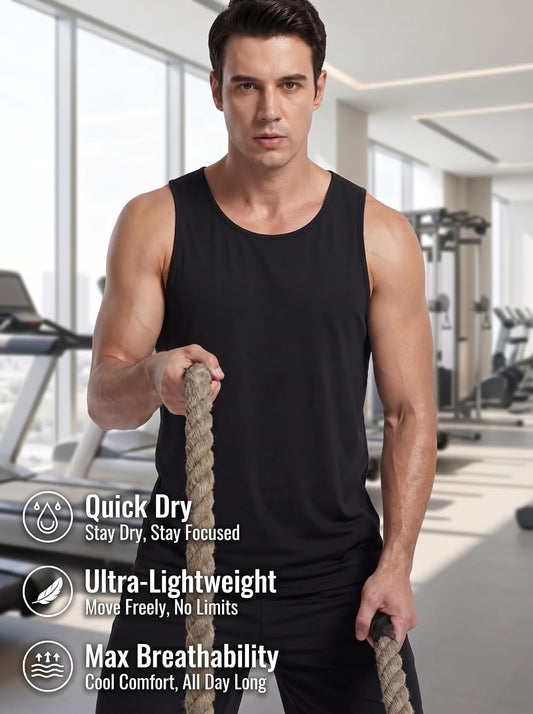 5 Pack Men's Workout Tank Tops Sleeveless Shirt Mesh Muscle Gym Fitness