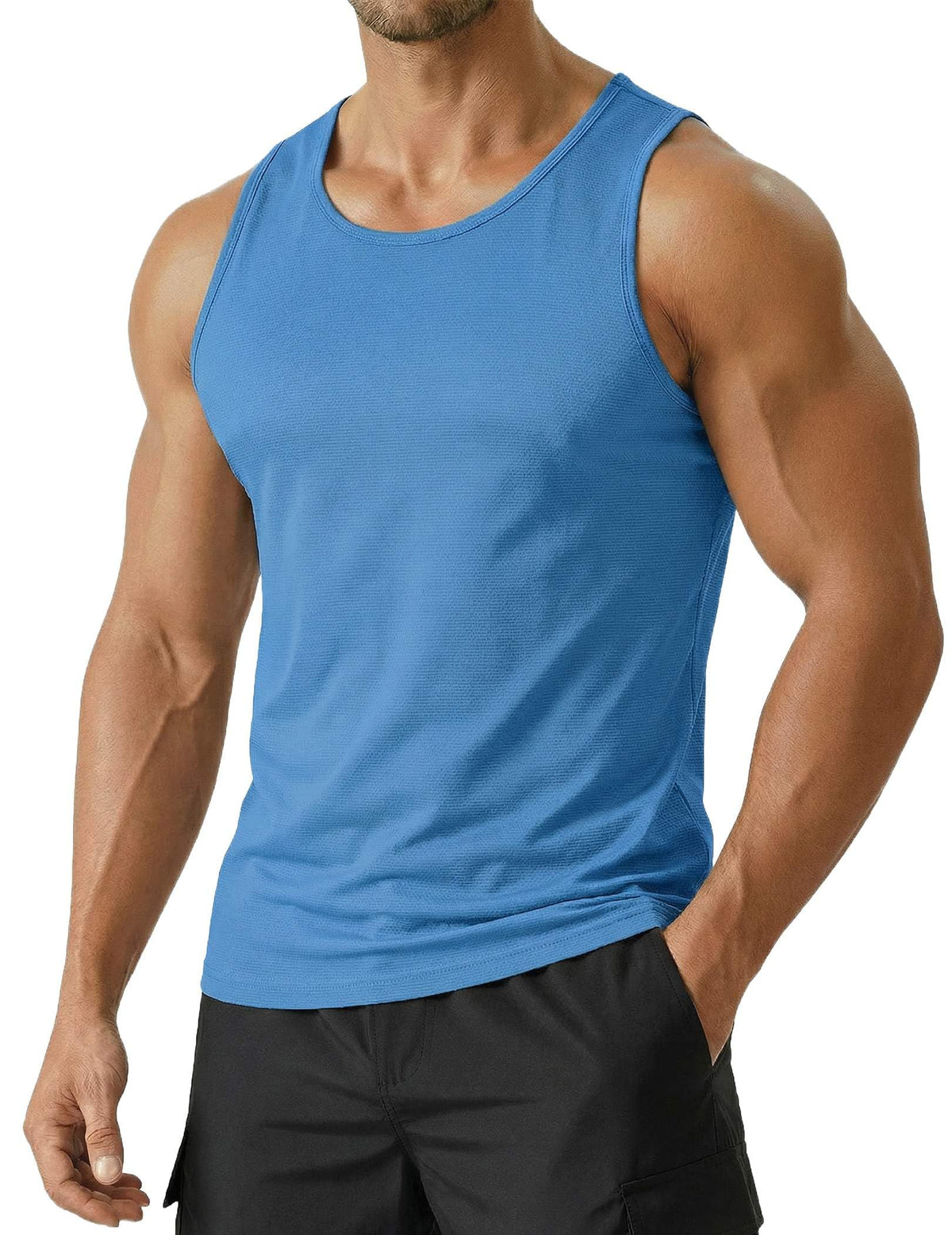PINSPARK Men's UPF 50+ Quick Dry Tank Tops Athletic Muscle Tee