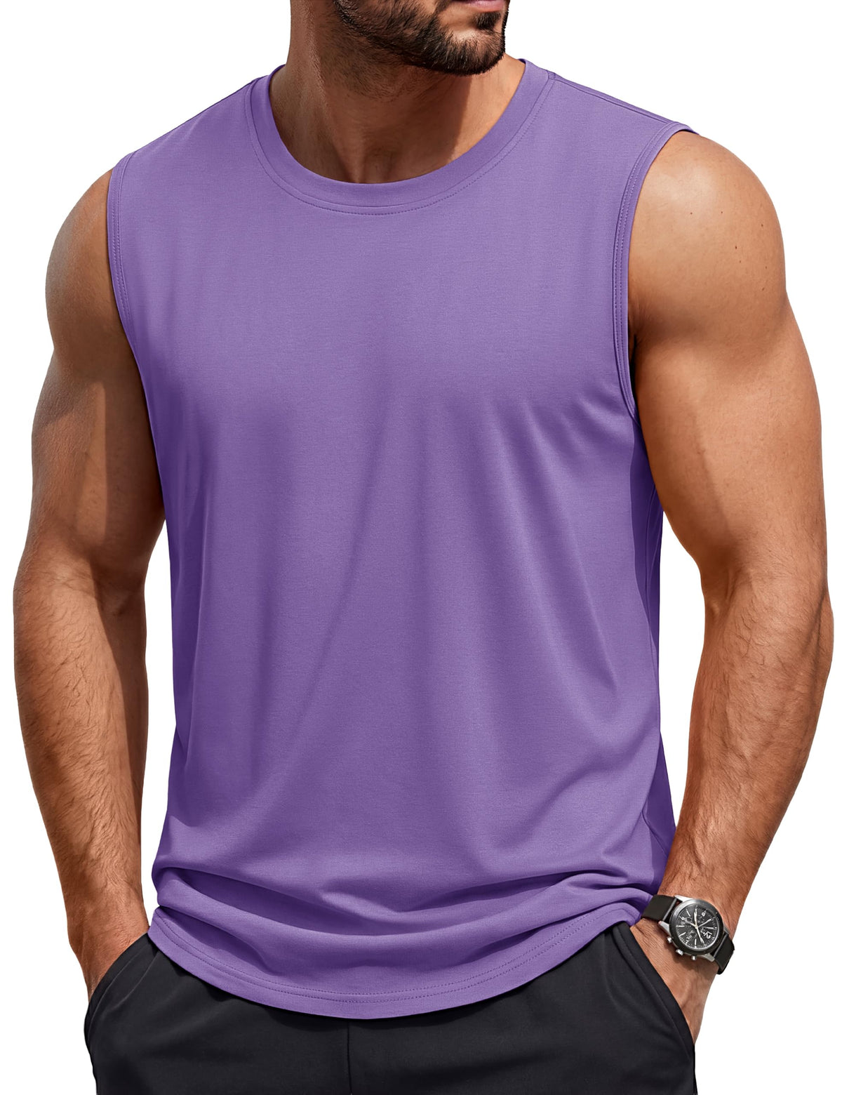 TACVASEN Tank Top for Men Moisture Wicking Cotton Sleeveless Shirts Muscle Gym Workout Causal Summer Tank Tops