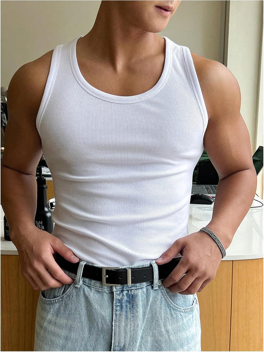 COZYEASE Men's Summer Sleeveless Tank Top Workout Gym Muscle Tank T Shirt