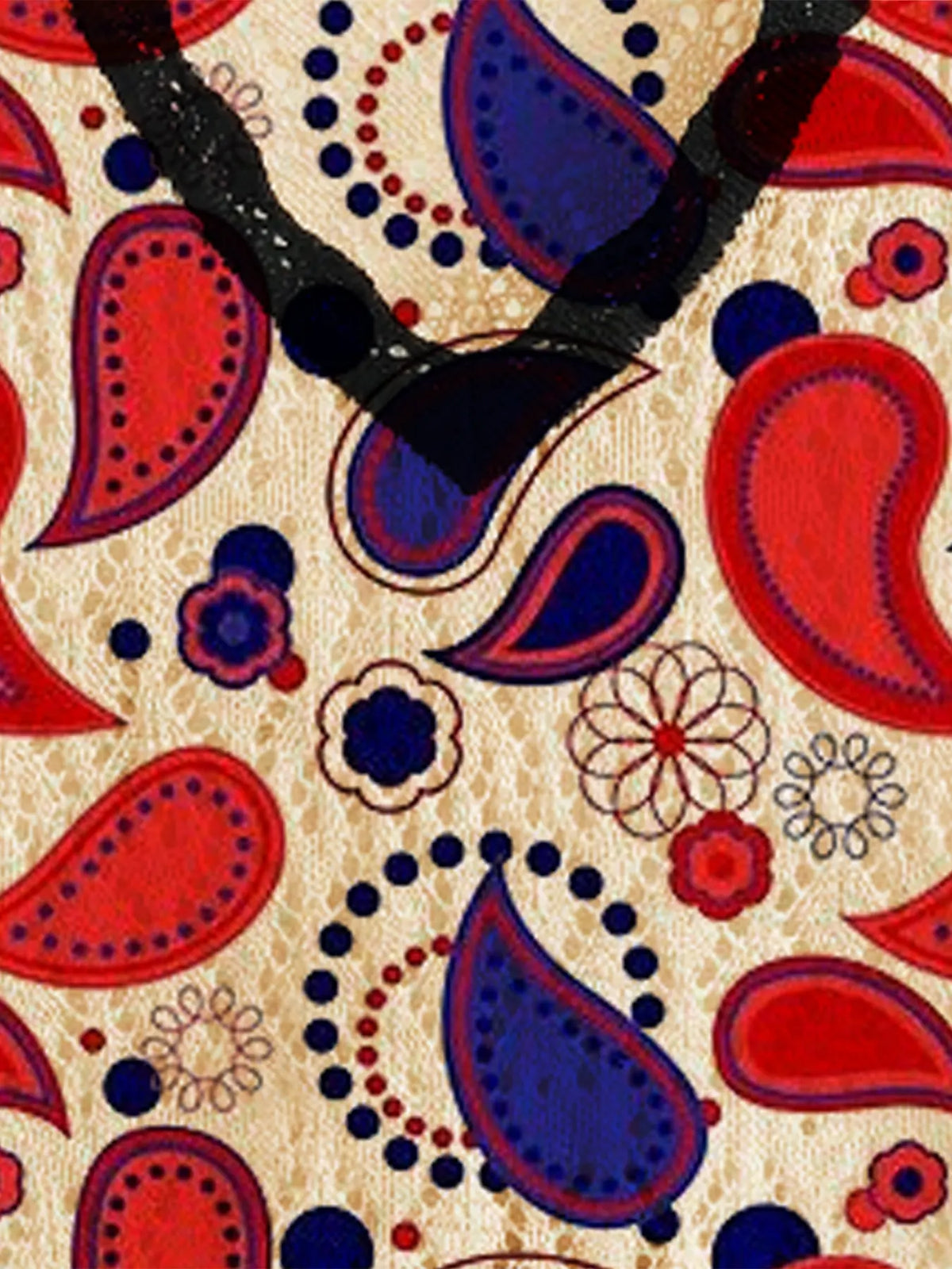 Women's Independence Day Paisley Floral Print V-Neck Sweater Vest, Casual Sleeveless Knit Top, Breathable Summer Clothing