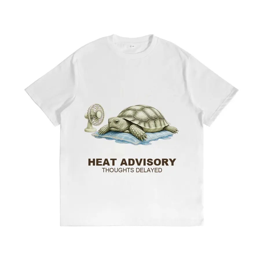 Men's Cotton Printed Crew Neck Short-Sleeve Slow Motion Turtle Graphic T-Shirt - Casual Retro Streetwear Top, Cargo-Inspired Sporty Chic, Comfortable Fit, Easy to Pair with Joggers, Ideal for Gifting