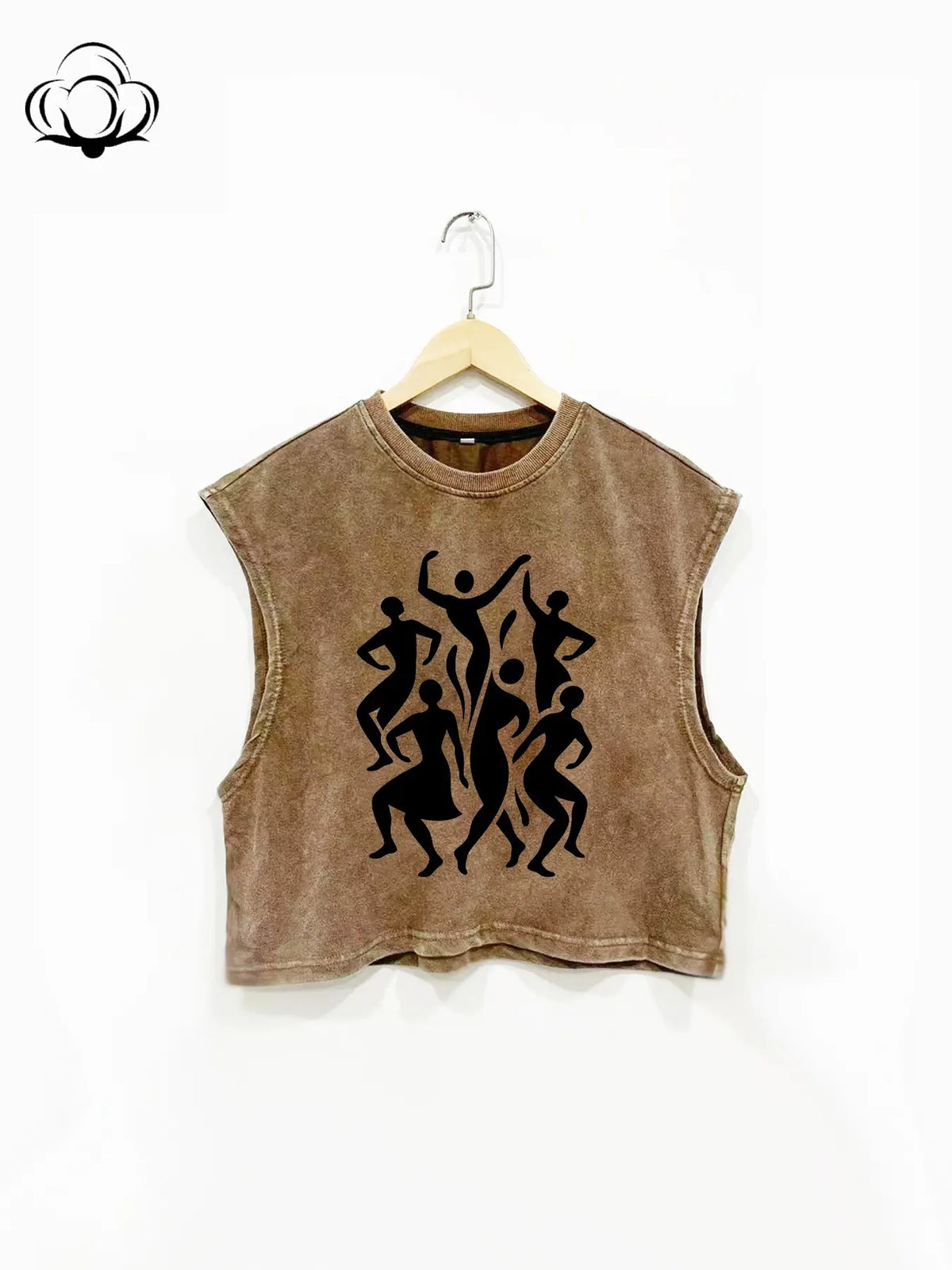 Men Women Sleeveless Cotton Vest Top Loose Fit Round Neck Abstract Animal Print Fashion Casual Streetwear All Seasons