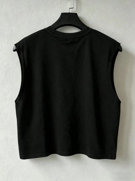 Men's Casual Tank Top, Striped Shoulder, Motor, 777 Number, Pop Art Print, Sporty Style, Loose Fit, Summer Fashion, Multi-Scene Wear