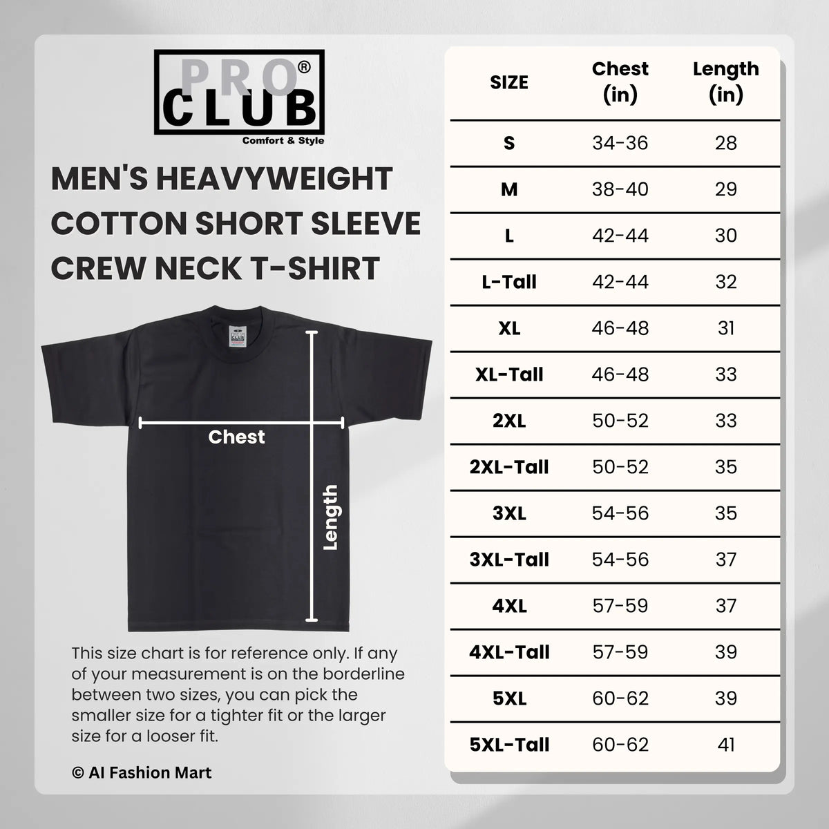 3-Pack Pro Club Men's Heavyweight Cotton Short Sleeve Crew Neck T-Shirt