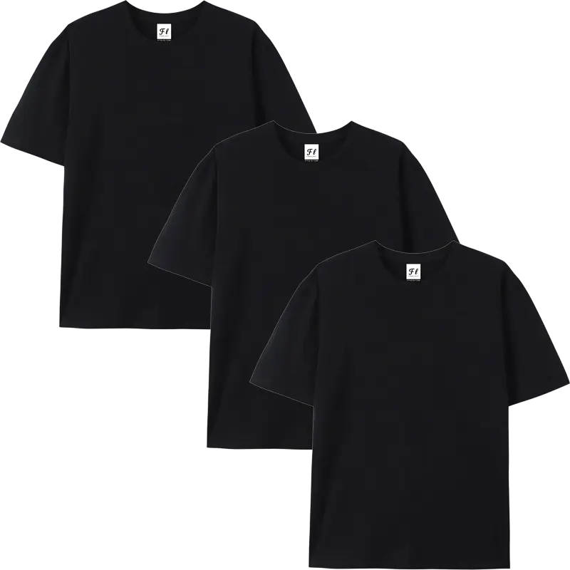 Men's 3-Pack Oversized 230GSM 100% Cotton Classic T-Shirts, Smooth Round Neck Short-Sleeve Heavyweight Plain Menswear Tops for Streetwear, Casual Mens Clothing,summerwins,father'sdaygifts,back to school,back to school shopping
