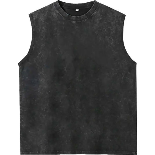 washed vest Retro Vintage Gladiator Washed  Spartan Lion Heavyweight Cotton Unisex Oversize Streetwear Menswear Classic Clothes