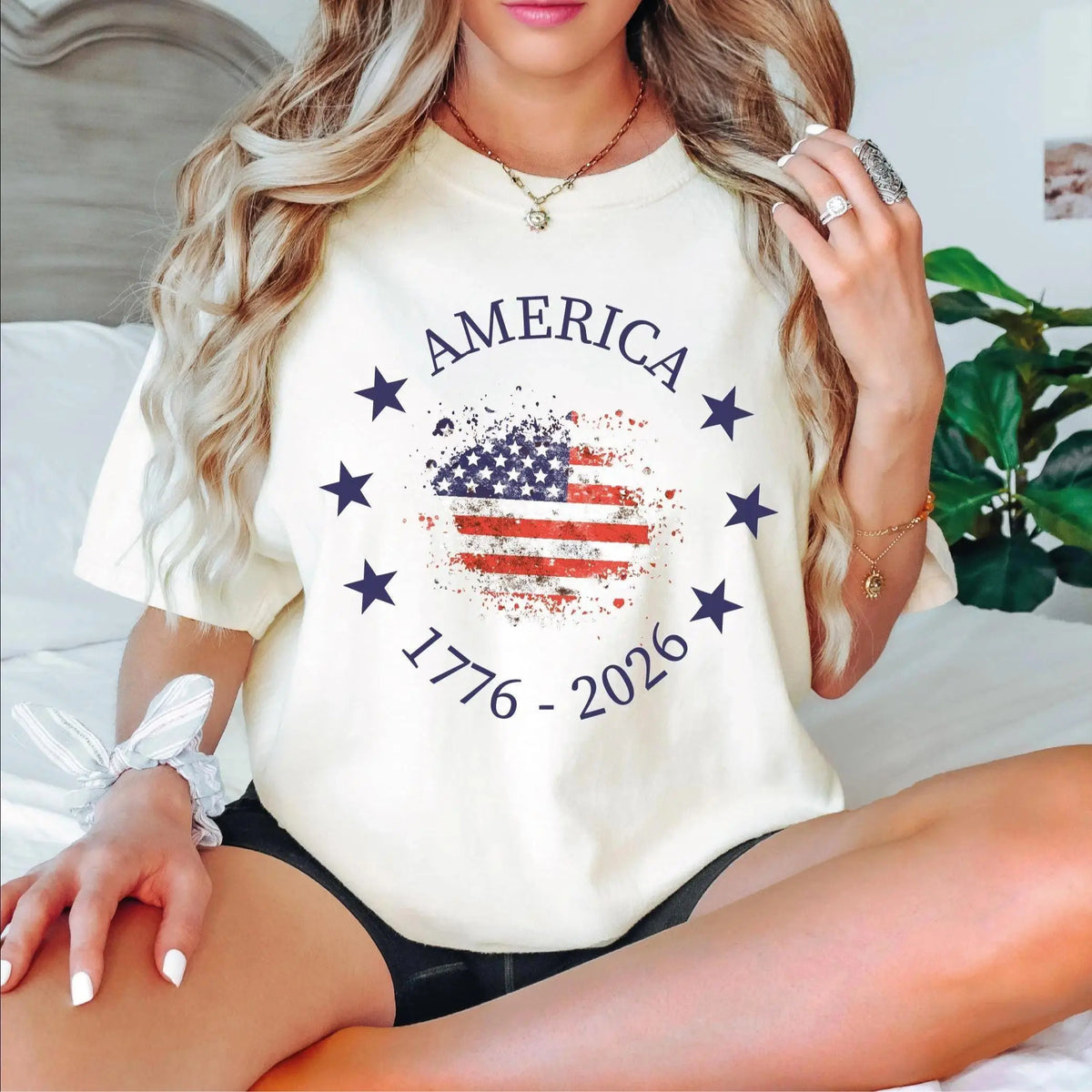 America 250th Anniversary Patriotic T-Shirt, USA Flag Graphic Tee, Independence Day Celebration Shirt, 4th of July Outfit Idea, American Pride Gift for Men and Women