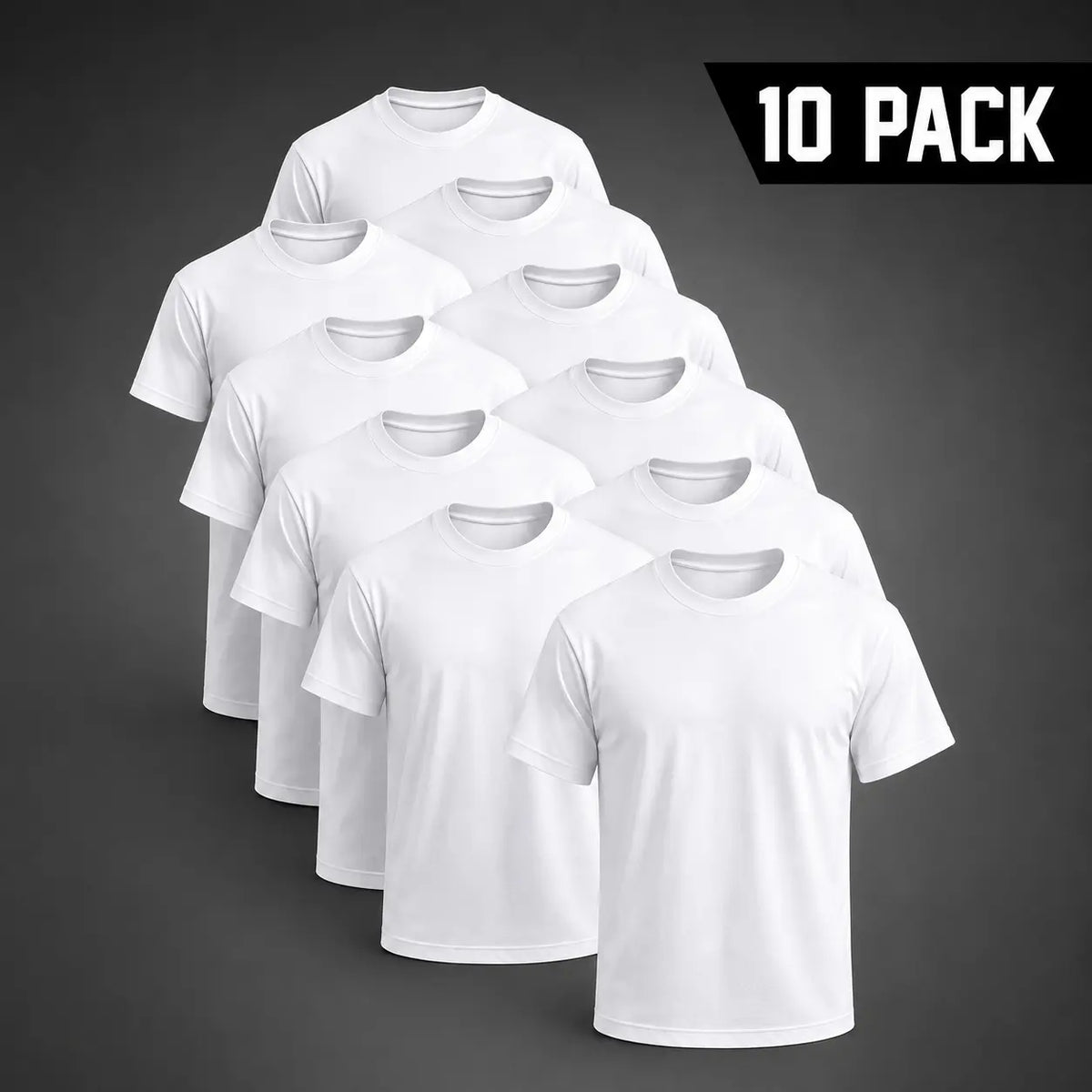 Men's 3/6/10-Pack 100% Cotton Crew Neck Short Sleeve Tshirts - Unisex Pure White Blank Top, Personalized Custom Printing Garment, Comfortable Apparel for Daily Wear & Gym,back to school,back to school shopping Menswear Streetwear