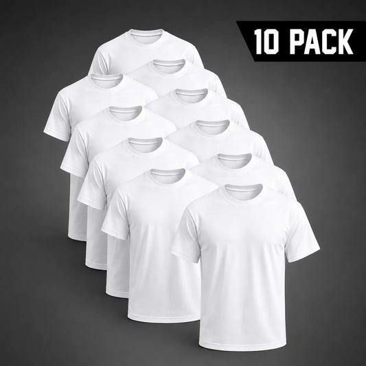 Men's 3/6/10-Pack 100% Cotton Crew Neck Short Sleeve Tshirts - Unisex Pure White Blank Top, Personalized Custom Printing Garment, Comfortable Apparel for Daily Wear & Gym,back to school,back to school shopping Menswear Streetwear
