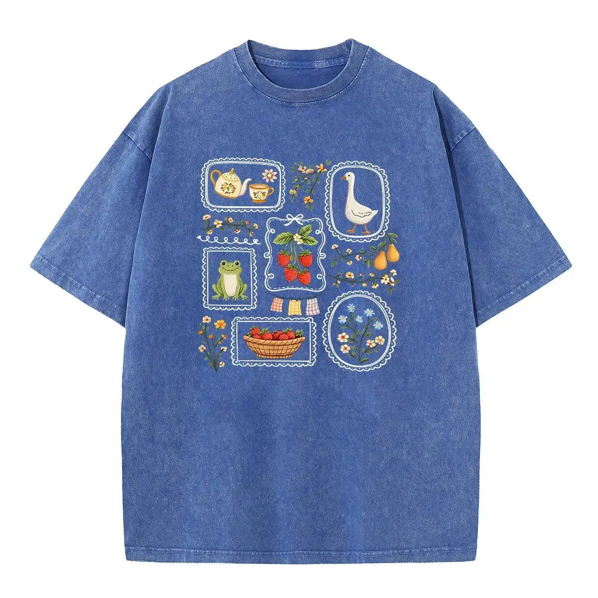 Women's Holafish Acid Wash Graphic T-Shirt - S-3XL, Casual Round Neck Short Sleeve Heavy Cotton Breathable Tee, Distressed Look Retro Sexy Streetwear Top, Letter Print Casual Comfy Clothes