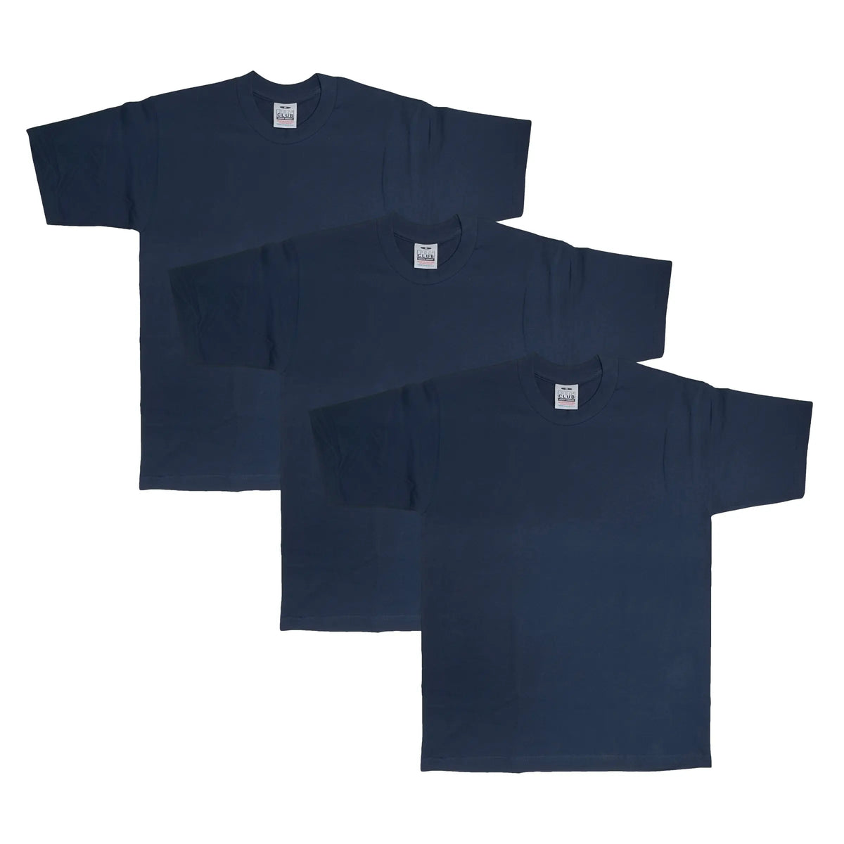3-Pack Pro Club Men's Heavyweight Cotton Short Sleeve Crew Neck T-Shirt
