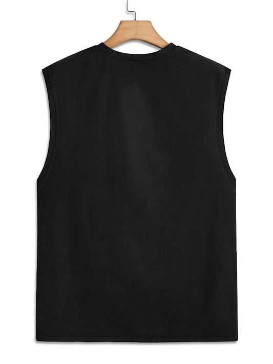 Men's Casual Round-Neck Sleeveless Vest in Summer, which is Fashionable and Has a Loose Style.