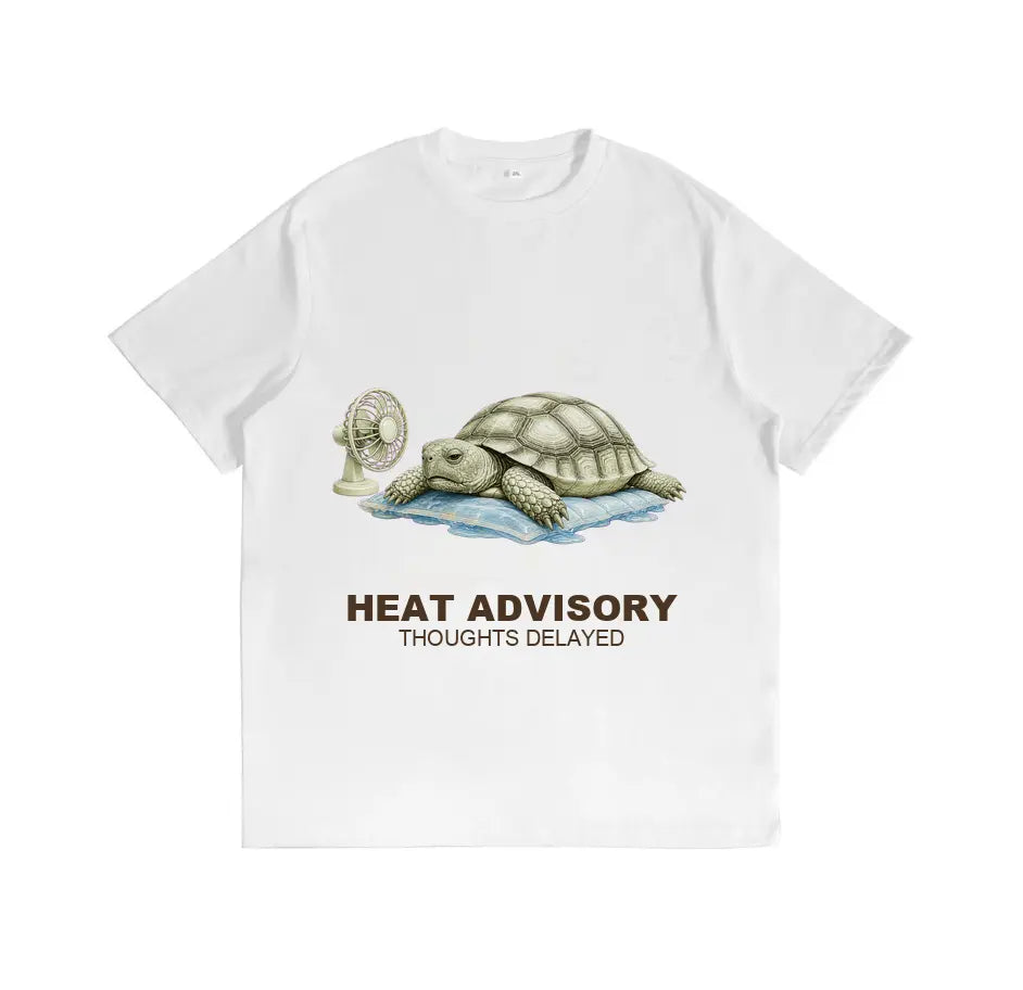 Men's Cotton Printed Crew Neck Short-Sleeve Slow Motion Turtle Graphic T-Shirt - Casual Retro Streetwear Top, Cargo-Inspired Sporty Chic, Comfortable Fit, Easy to Pair with Joggers, Ideal for Gifting