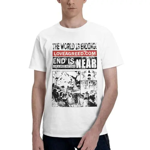 Women's Pure Cotton Casual Short-Sleeve T-Shirt - Textured Streetwear Piece, Breathable Fabric, Retro Manifesto Newspaper Graffiti Design, Daily Women's Clothes Top