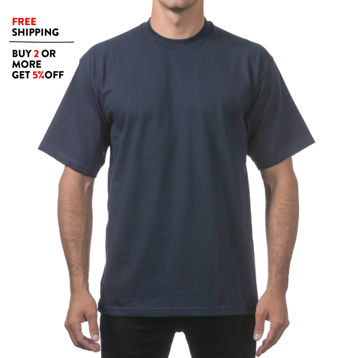 PROCLUB Men's Heavyweight Short Sleeve T Shirt Casual Cotton Tee PRO CLUB Plain Cotton Tee T Shirts LA Streetwear Hip Hop Harem Big Tall Sizes Black White Gray