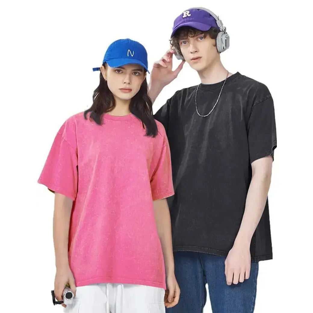 Men's Cotton T-Shirts Half Short Sleeves Casual Loose Soild Streetwear Tops, Unisex Retro Street T-Shirts, Loose Fit Acid Washed  men's t shirts,summerwins,father'sdaygifts,back to school,back to school shopping