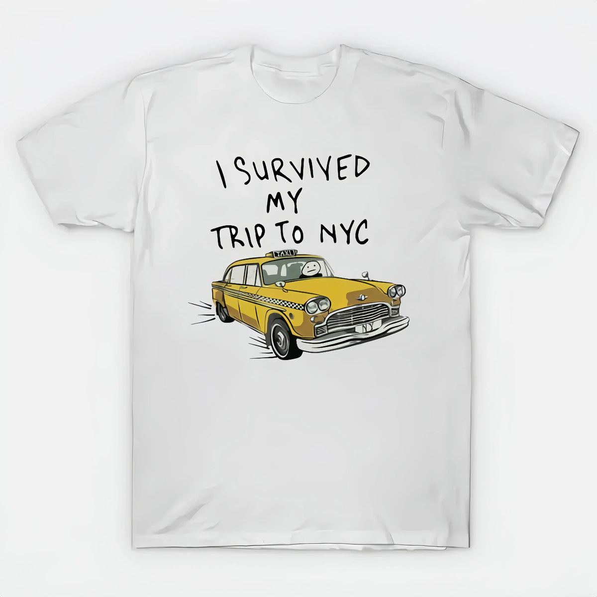 Tom I Survived My Trip To NYC White T-Shirt Size S-4X Casual