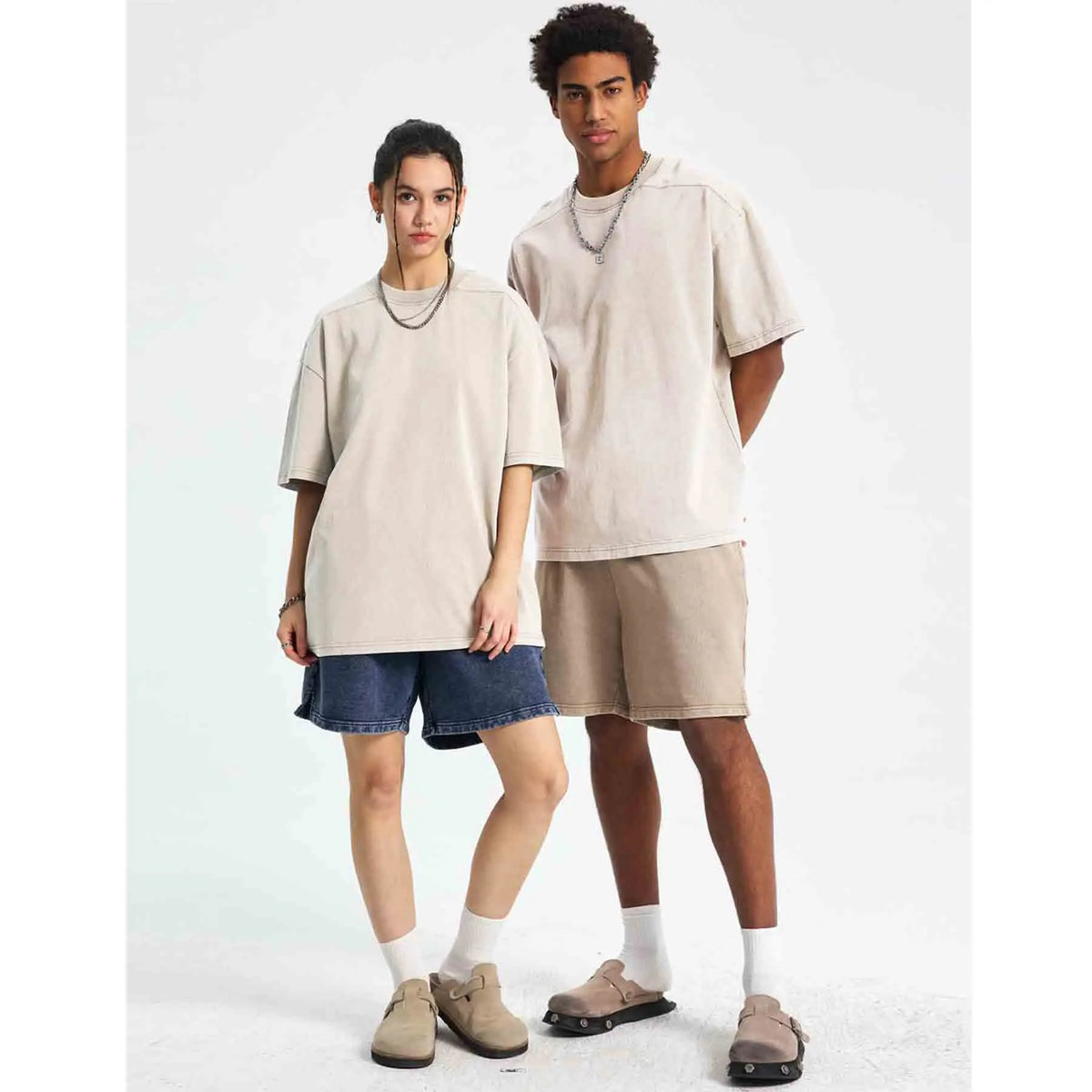ARSSM 3 Pack Acid Wash Unisex Oversized Cotton T-Shirt Crew Neck Half Short Sleeve Summer Top Casual Loose Fit Solid Streetwear Comfortable Tees Basic Womenswear Shortsleeve Tshirt