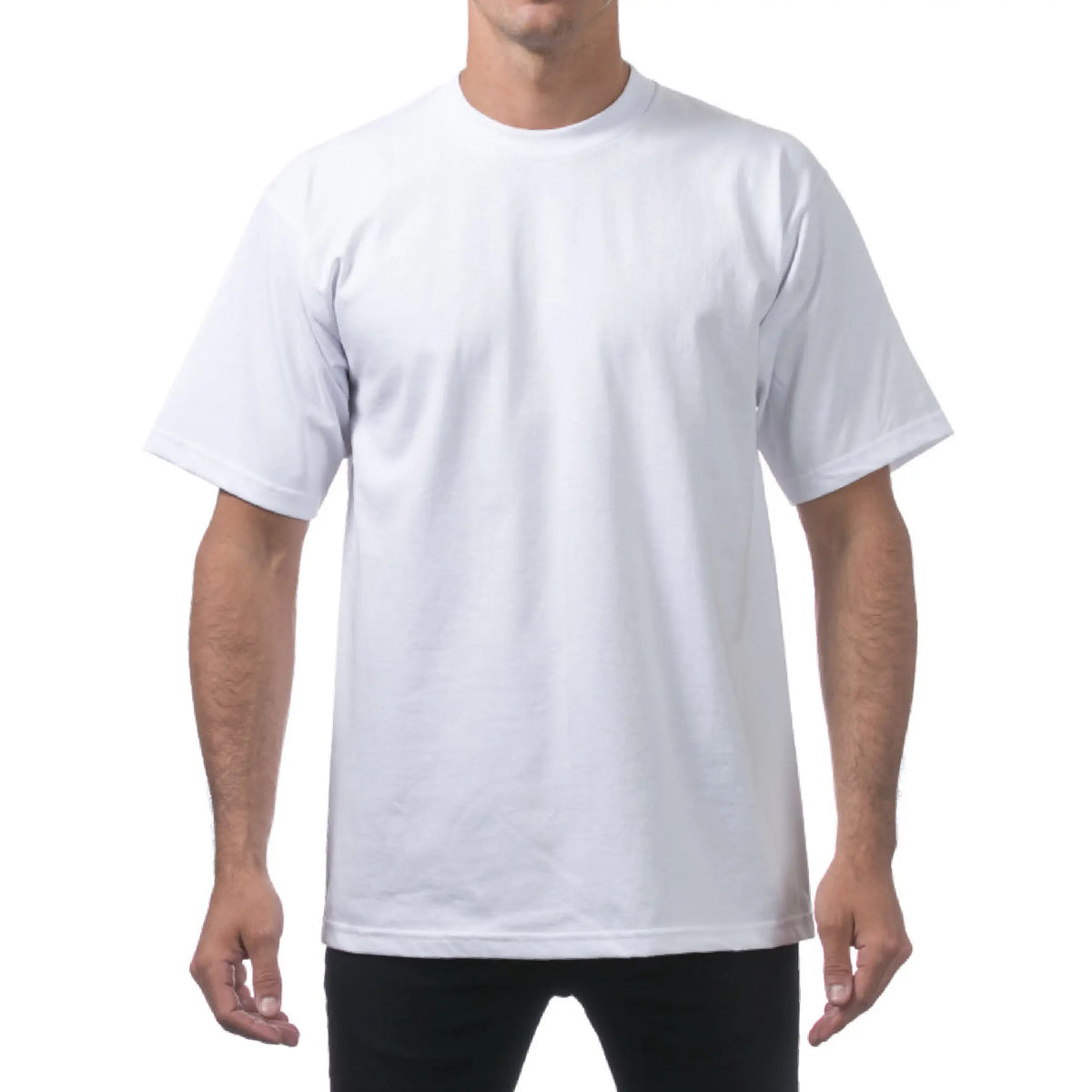 PROCLUB Men's Heavyweight Short Sleeve T Shirt Casual Cotton Tee PRO CLUB Plain Cotton Tee T Shirts LA Streetwear Hip Hop Harem Big Tall Sizes Black White Gray