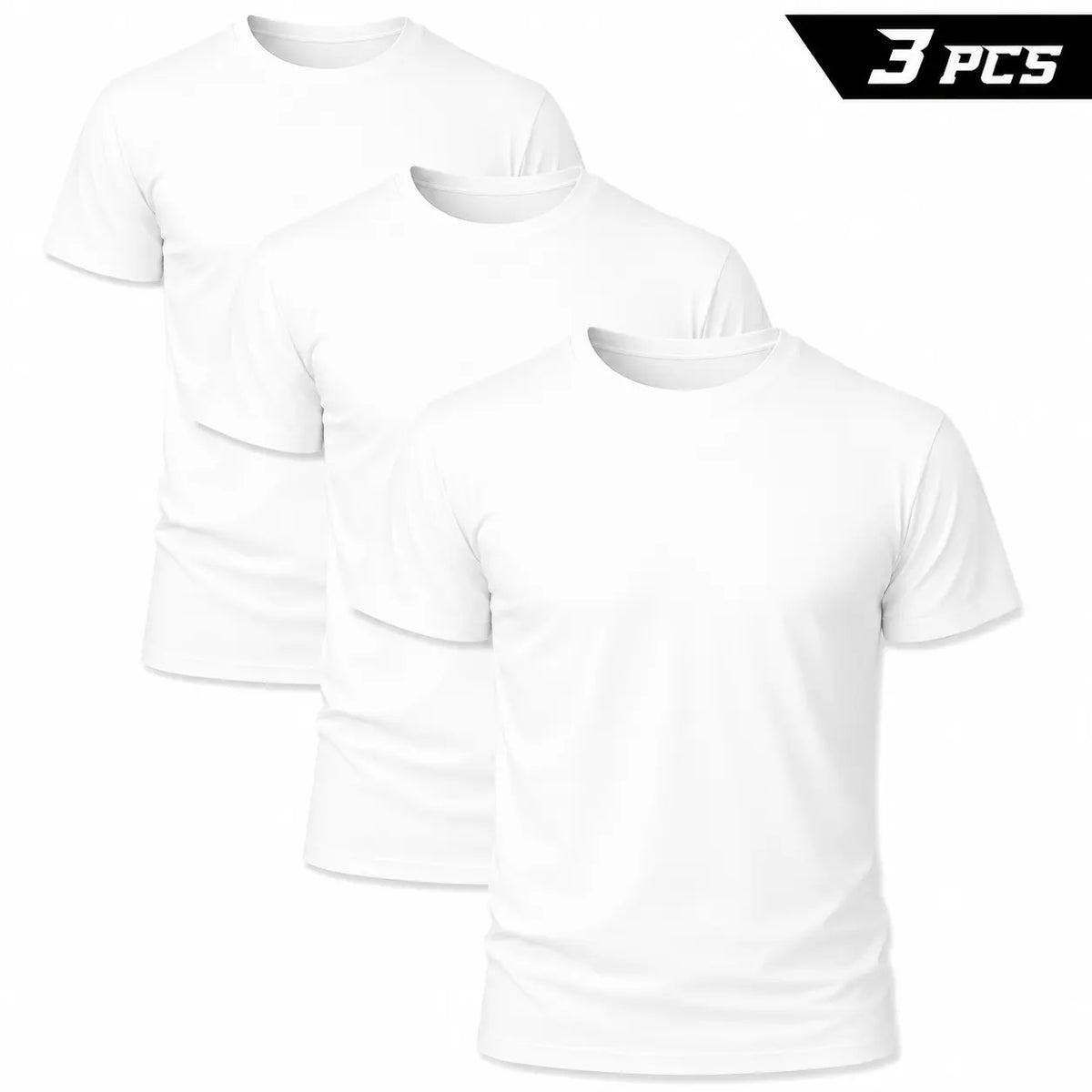 Men's 3/6/10-Pack 100% Cotton Crew Neck Short Sleeve Tshirts - Unisex Pure White Blank Top, Personalized Custom Printing Garment, Comfortable Apparel for Daily Wear & Gym,back to school,back to school shopping Menswear Streetwear