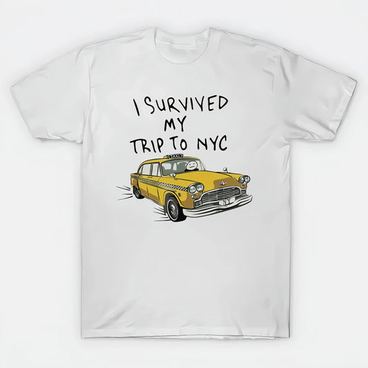 Tom I Survived My Trip To NYC White T-Shirt Size S-4X Casual