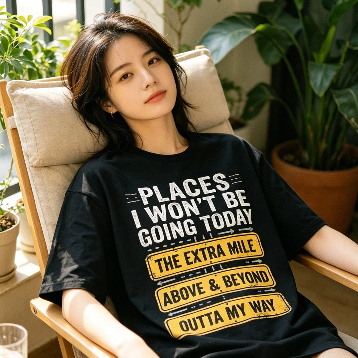 Men's Funny "Places I Won't Be Going Today" T-Shirt - Humorous Slogan Print, Soft Breathable Round Neck Short Sleeve Tee Suitable for Casual Wear