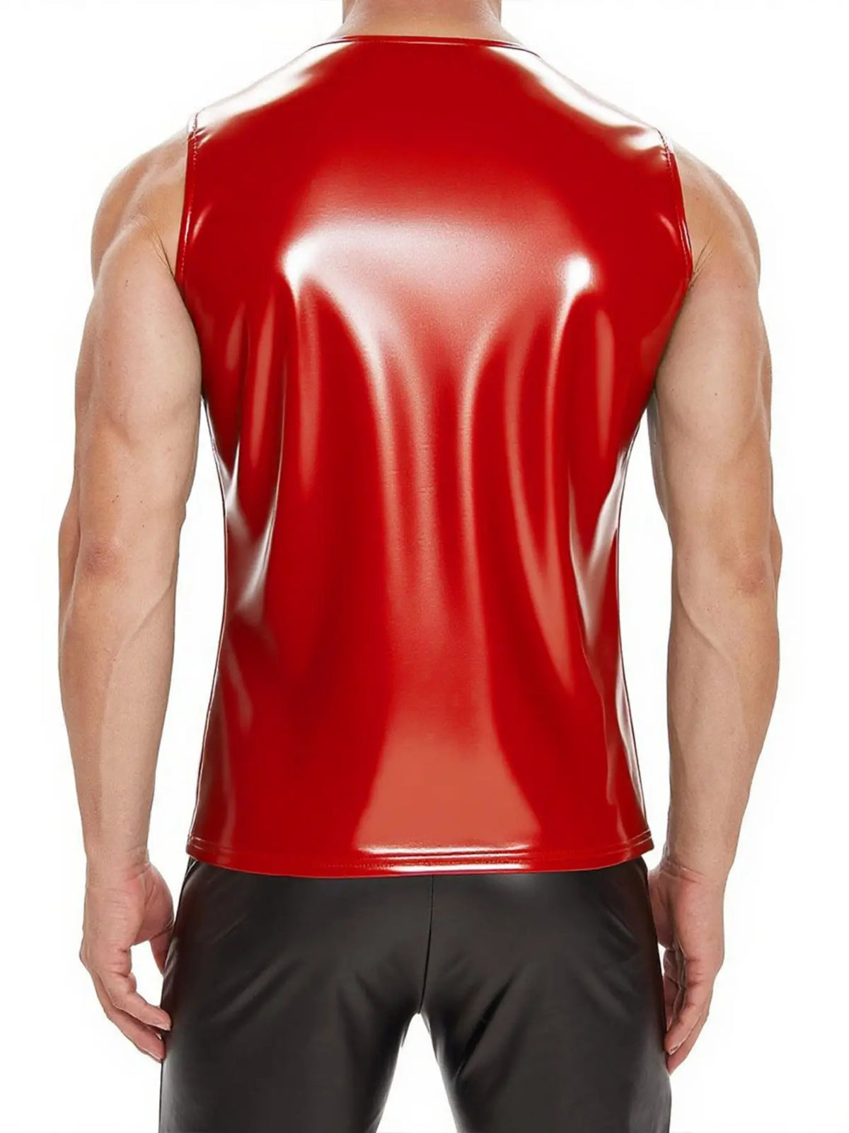 Men's Sleeveless Half-Zip Pull-On Slim Fit Elastic Nightclub Top, Comfortable and Stylish, Perfect for Evening