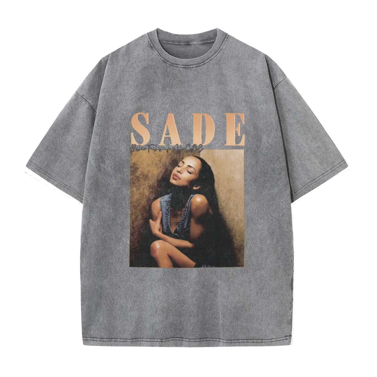 1PCS Men's Short-Sleeve Cotton Casual Top - Round Neck, Y2000 Swag Vintage Sade Graphic Band Shirt, Black & Golden Figure Print, Regular Fit Bohemian Retro Streetwear, Clothing Merch Flash Sale for Festival, Spring, Men's Stuff