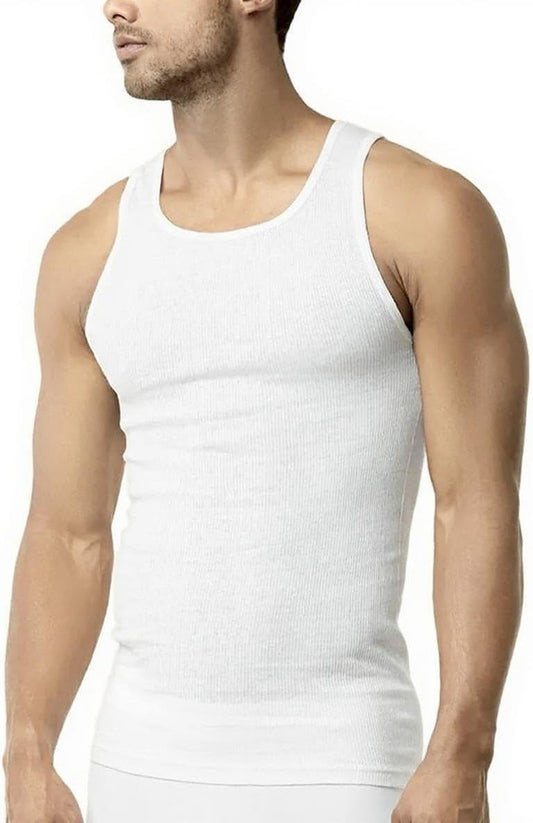 Men’s 3-Pack Cotton Ribbed Lightweight A-Shirt Undershirt Tank Top