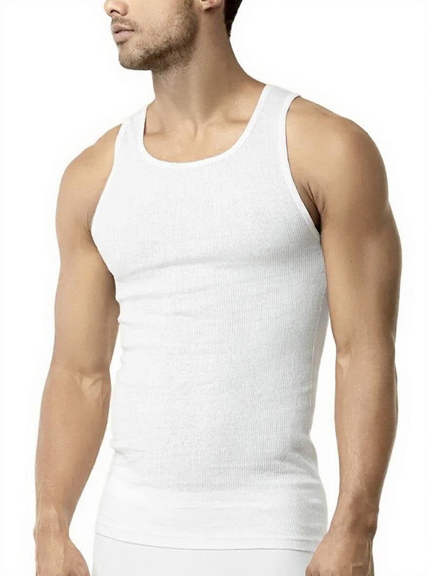Men’s 3-Pack Cotton Ribbed Lightweight A-Shirt Undershirt Tank Top