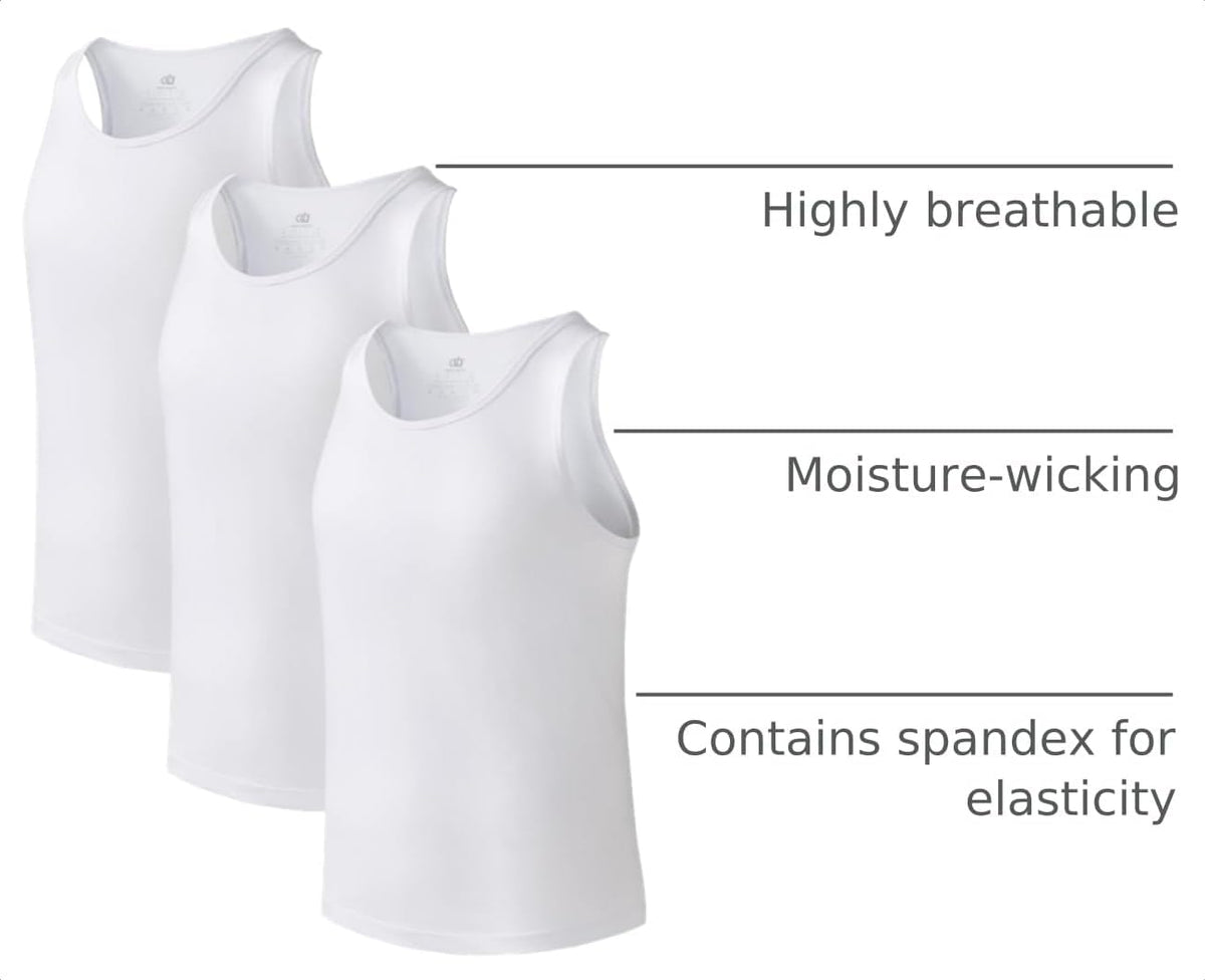 DAVID ARCHY Men's Tank Top Undershirts Moisture-Wicking A-Shirt for Men