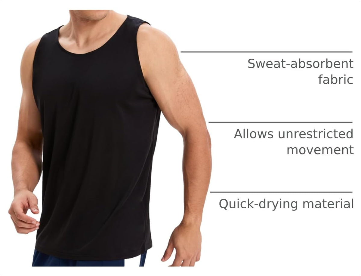 OYGSieg 6 Pack Men's Workout Tank Tops Athletic Muscle Gym Shirts