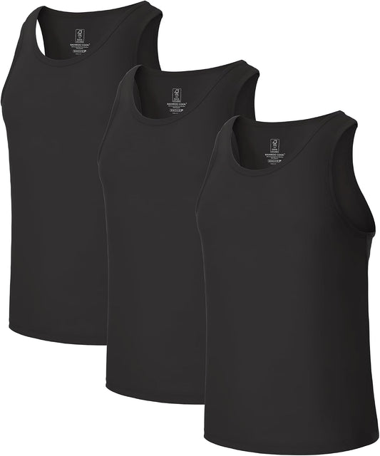 BAMBOO COOL Men's Tank Top Undershirts Moisture Wicking Fit A-Shirts 3 Pack
