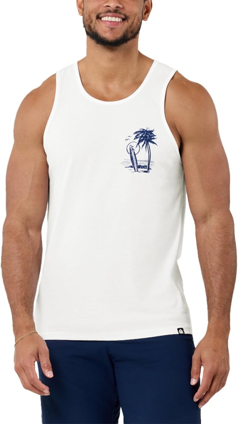 INTO THE AM Graphic Tank Tops for Men Cool Summer Beach Muscle Tanks S-2XL