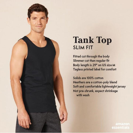 Amazon Essentials Men's Slim-Fit Tank Top, Undershirt