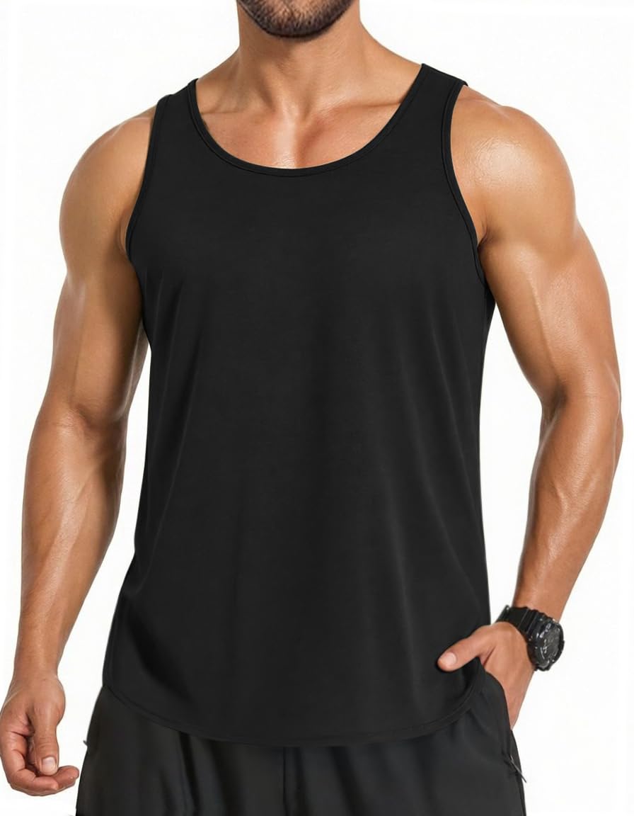 COOFANDY Men's 3 Pack Quick Dry Workout Tank Top Gym Muscle Tee Fitness Bodybuilding Sleeveless T Shirt