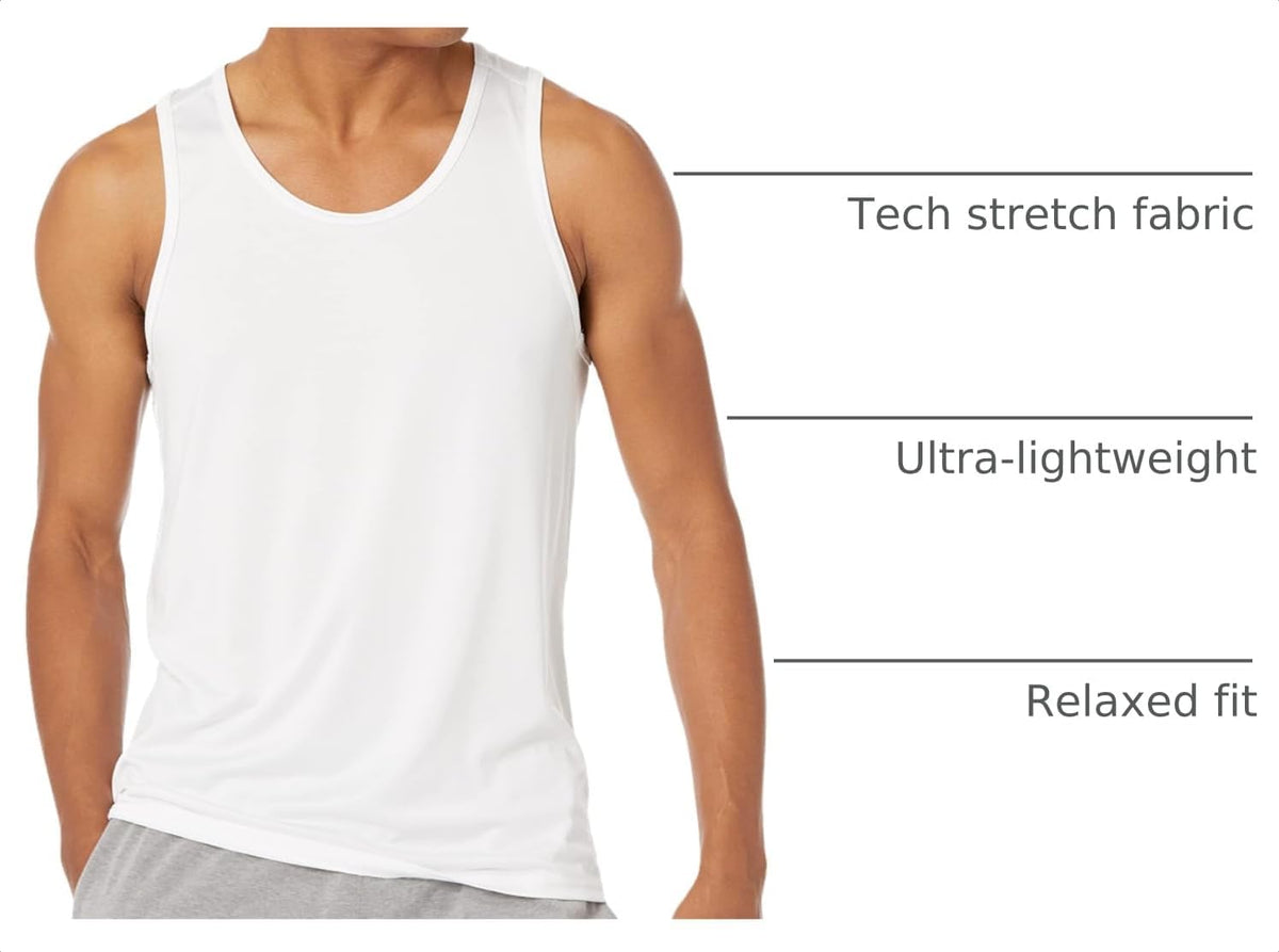 Amazon Essentials Men's Quick Dry Moisture-Wicking Tech Stretch Active Sleeveless Tank Top Workout Shirt