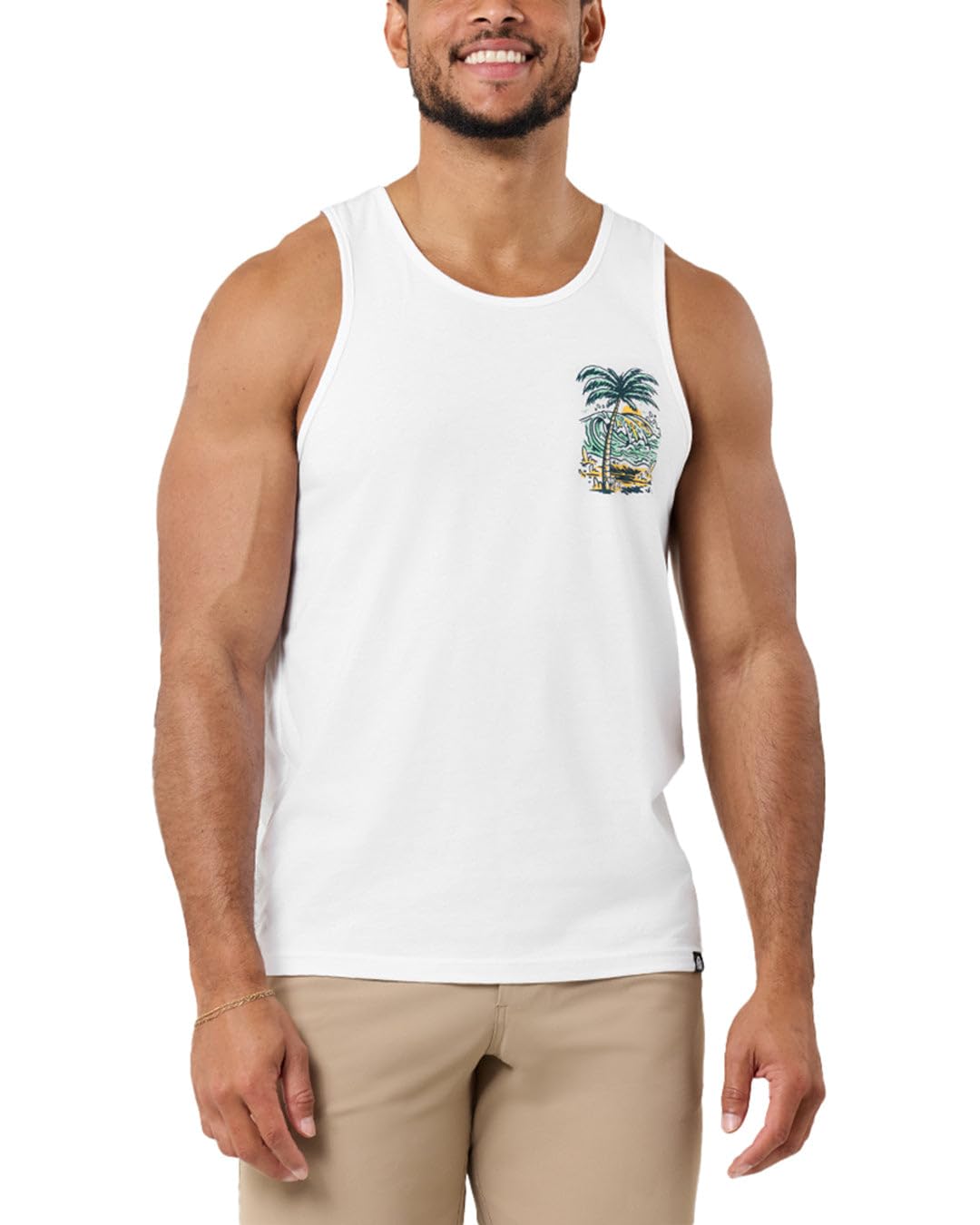 INTO THE AM Graphic Tank Tops for Men Cool Summer Beach Muscle Tanks S-2XL