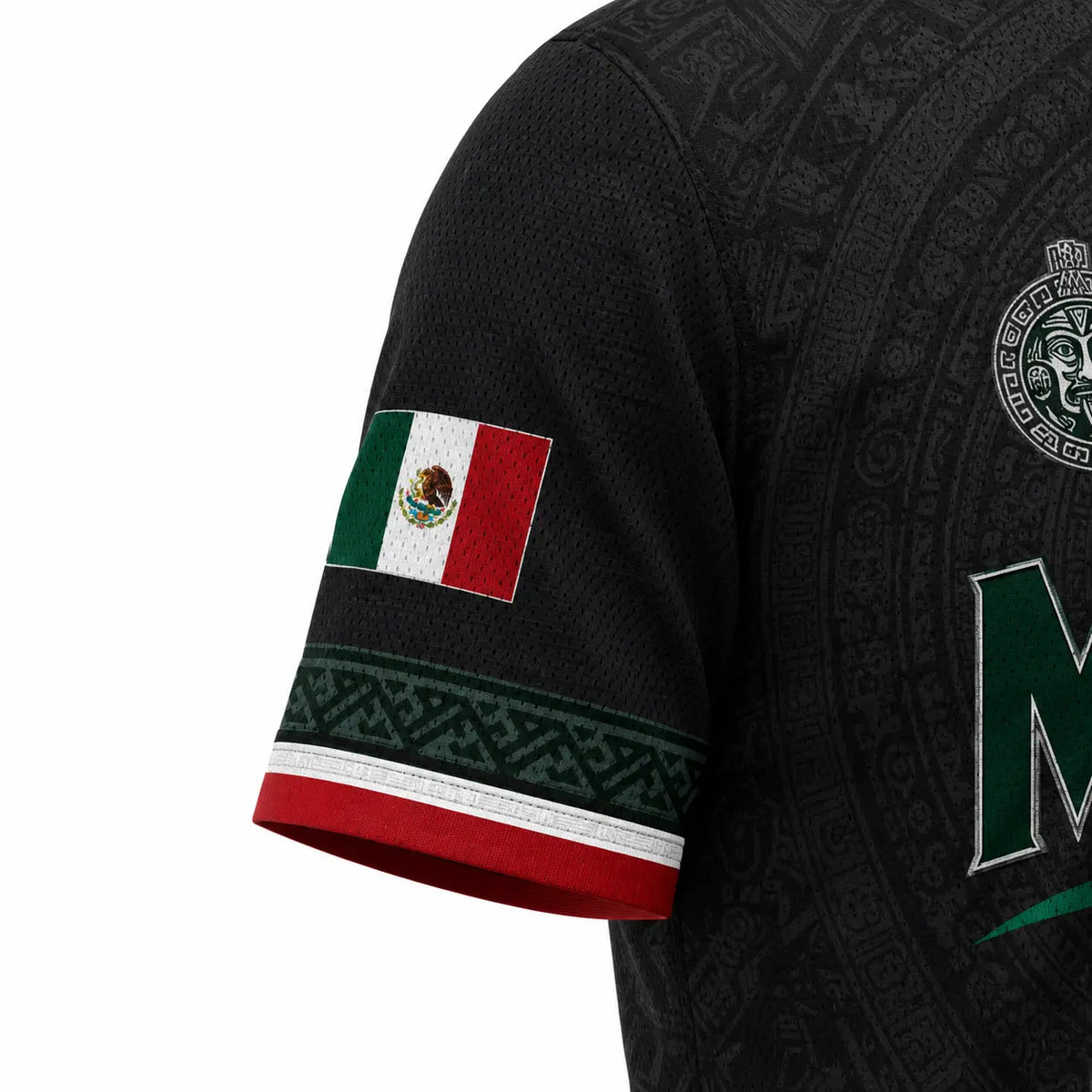 2026Men’s Mexico Heritage V-Neck Graphic Tee, Breathable Mesh Short Sleeve Shirt, Green & White Casual Summer Top