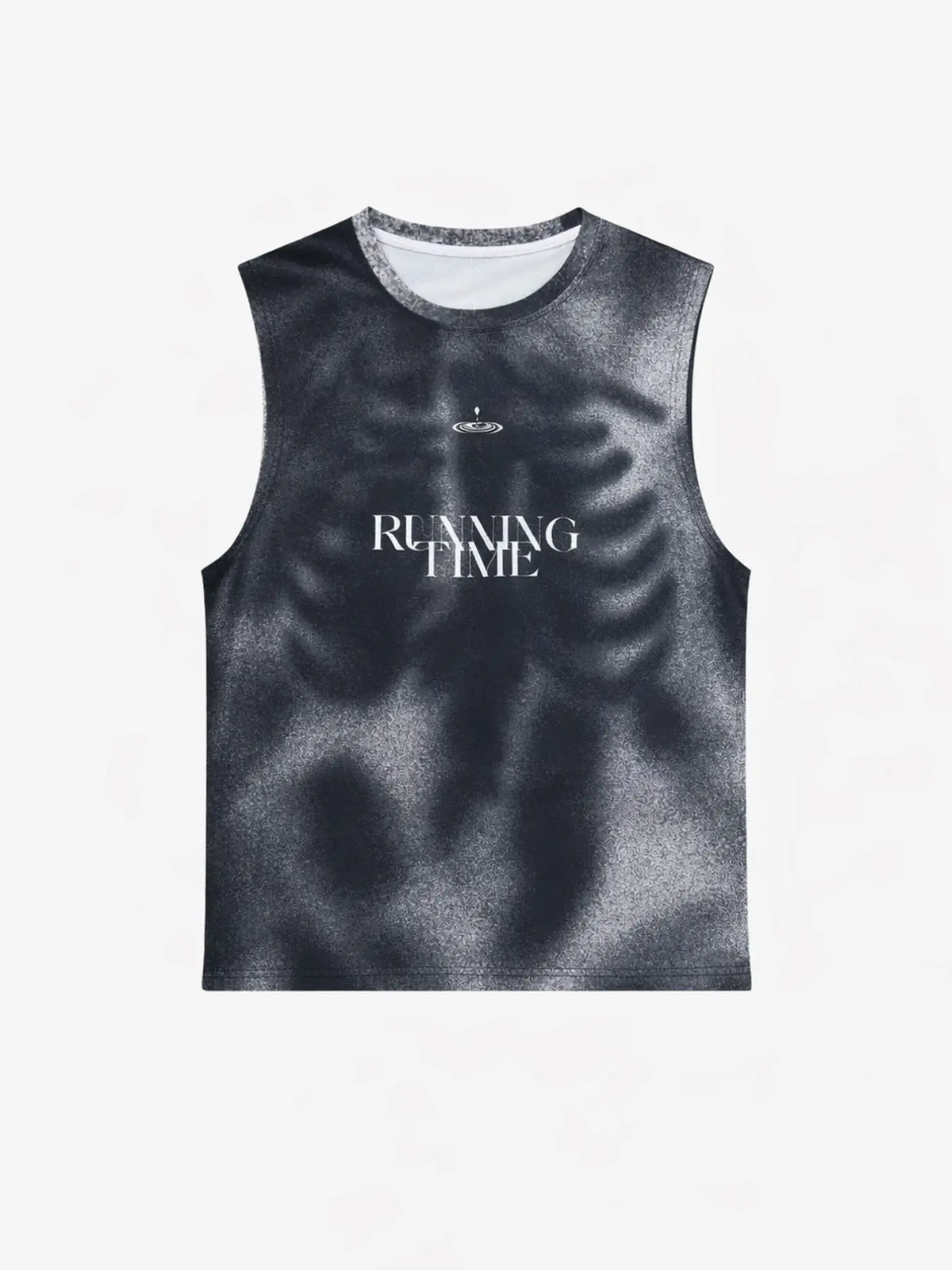 Men's Fashion Streetwear Digital Print Full-Body Graphic Vest, Wide Shoulder Design, Casual Loose-Fitting Top, No Collar, No Button, No Zipper