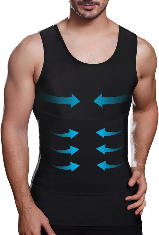 Lgtfy Mens Compression Shirt Slimming Shapewear Tank Top Workout Vest