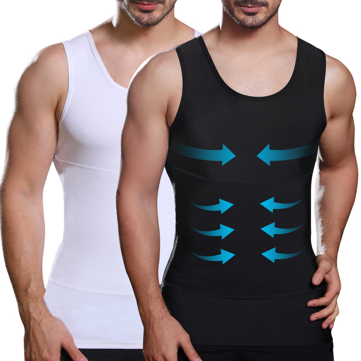 Lgtfy Mens Compression Shirt Slimming Shapewear Tank Top Workout Vest
