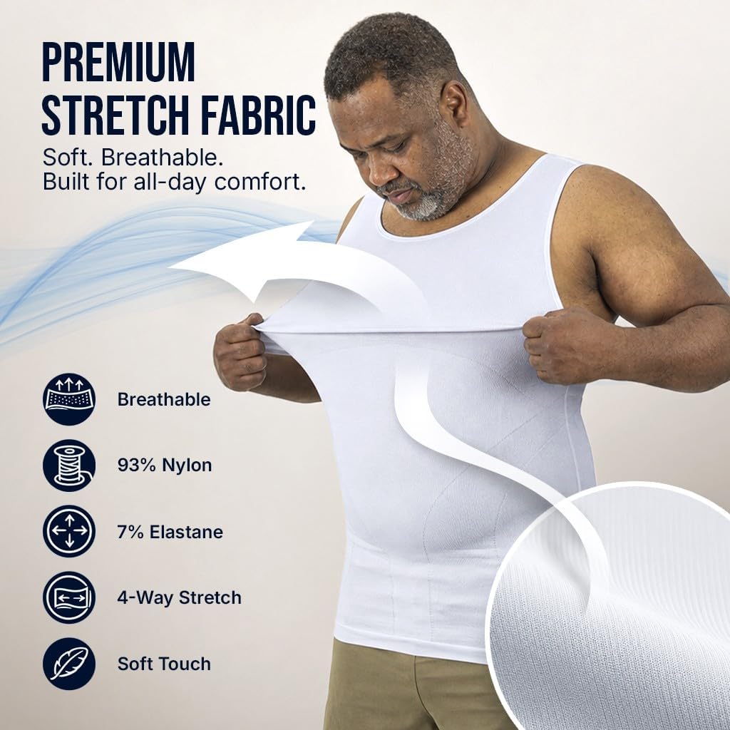QORE LOGIQ Gynecomastia Compression Shirts for Men