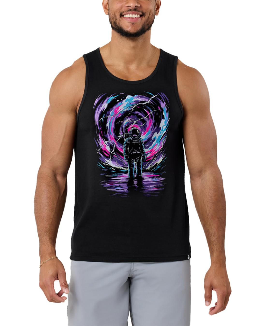 INTO THE AM Graphic Tank Tops for Men Cool Summer Beach Muscle Tanks S-2XL