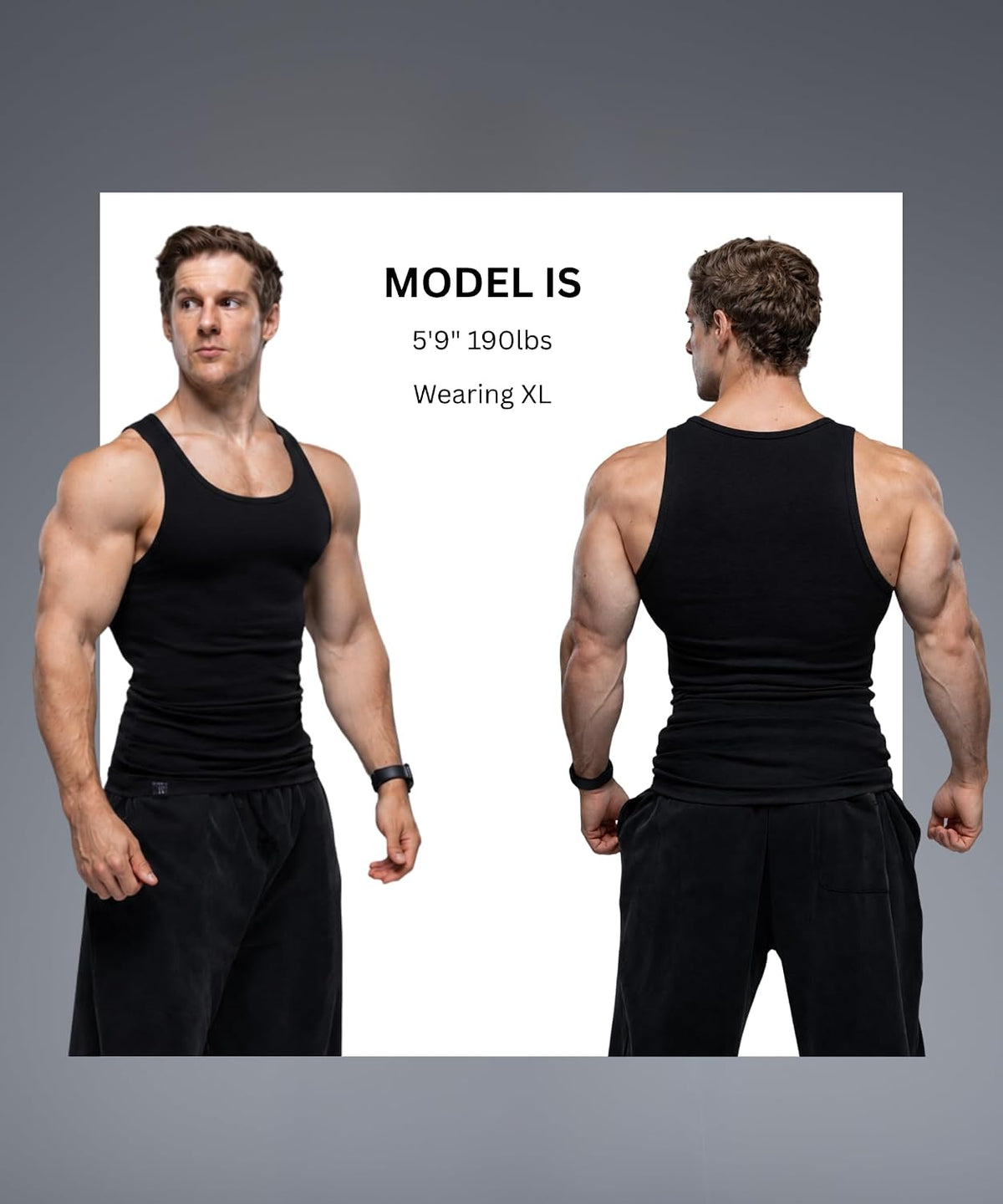 Ekkovision Lifestyle Beaters, Men's Tank Tops, Cotton Spandex Tanks for Men, Regular Fit, Ribbed Fabric